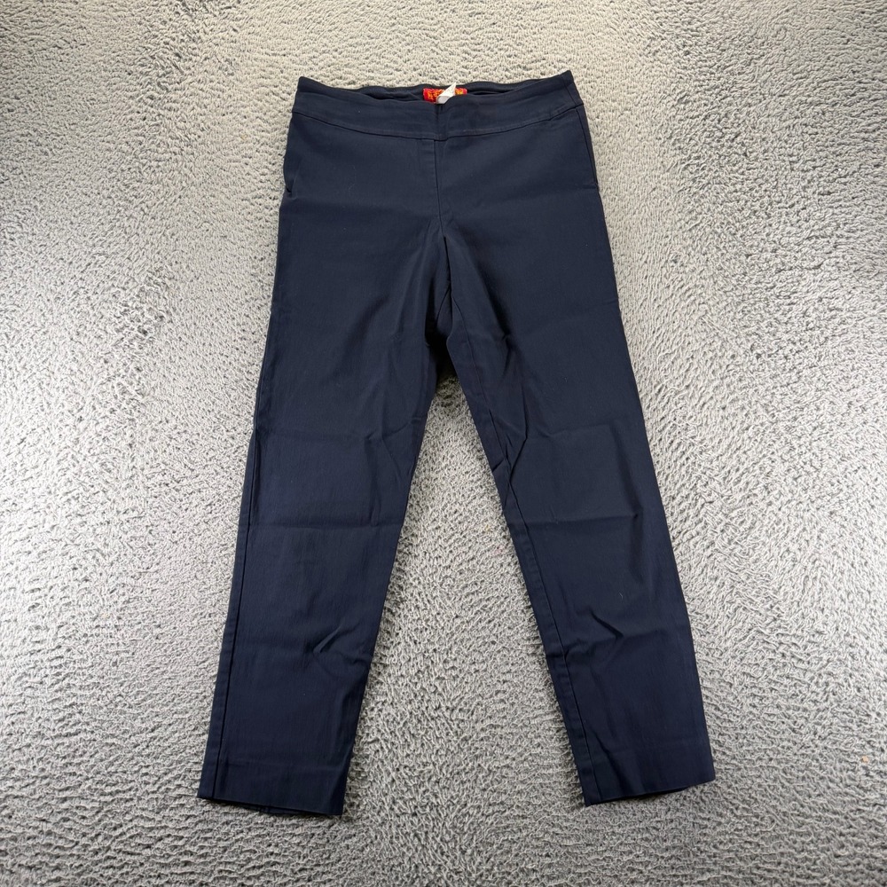 Vintage Krazy Larry Pant Womens 10 Blue Rayon Ankle Stretch Workwear Made In USA